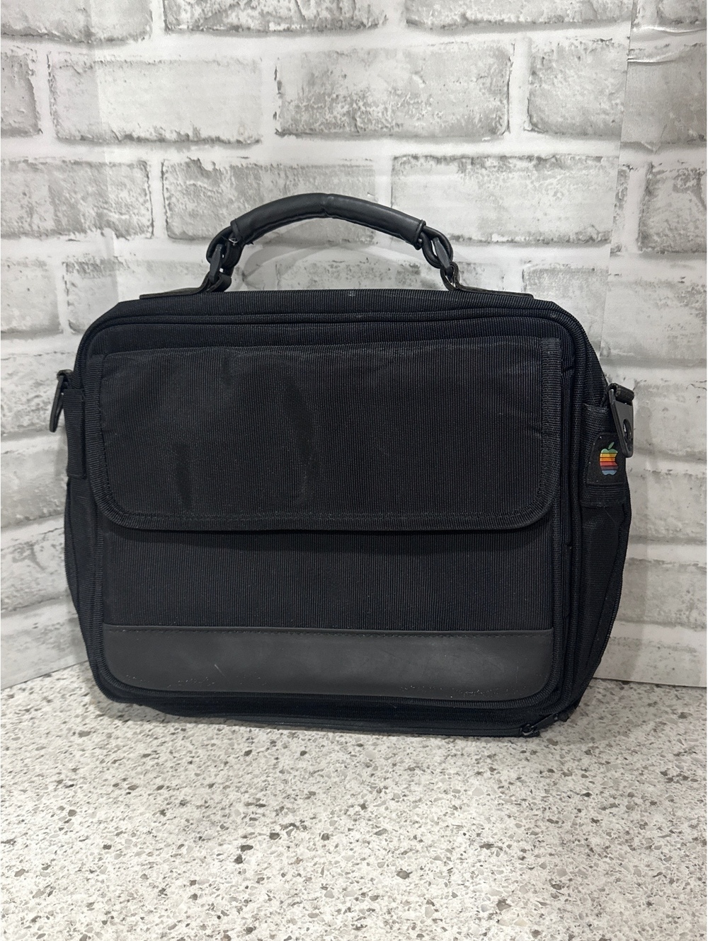 Vintage (1980's-1990's) Apple Black Laptop Briefcase with Retro Logo